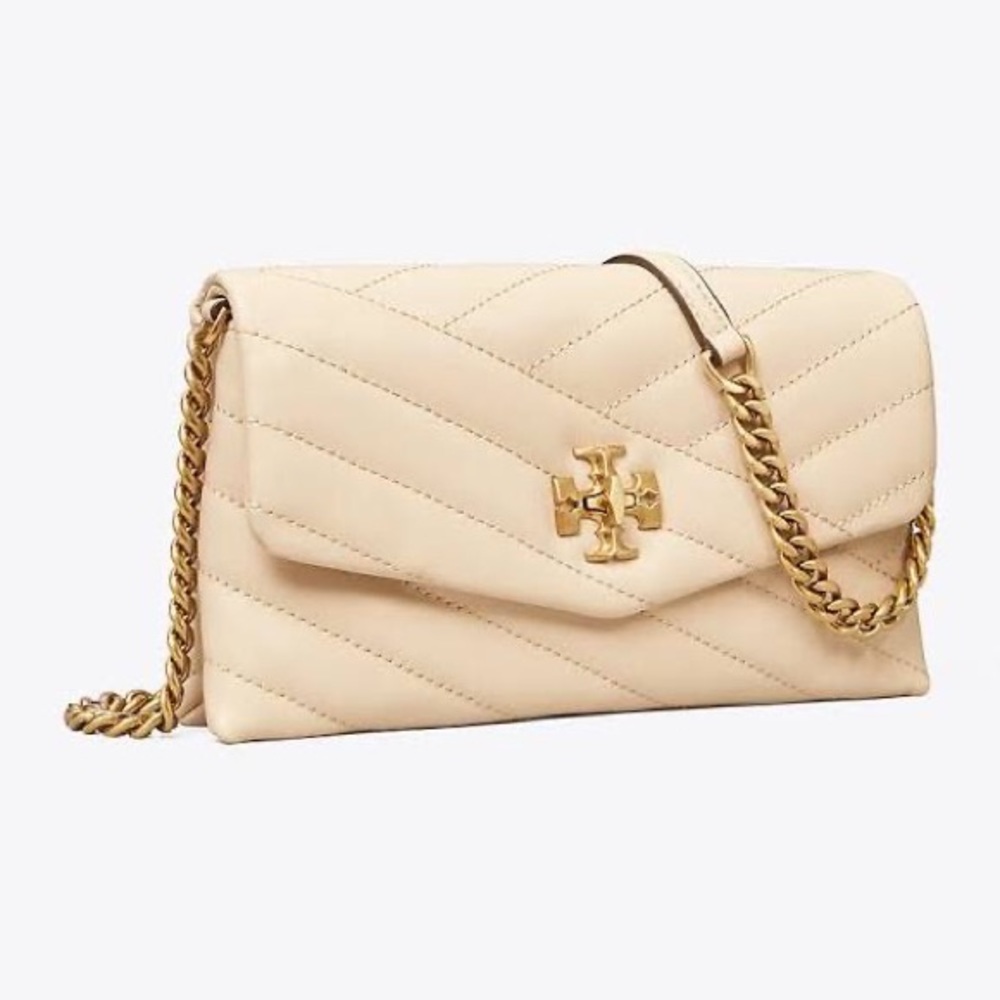 Kira Chevron chain wallet Tory burch womans Pink/Gold